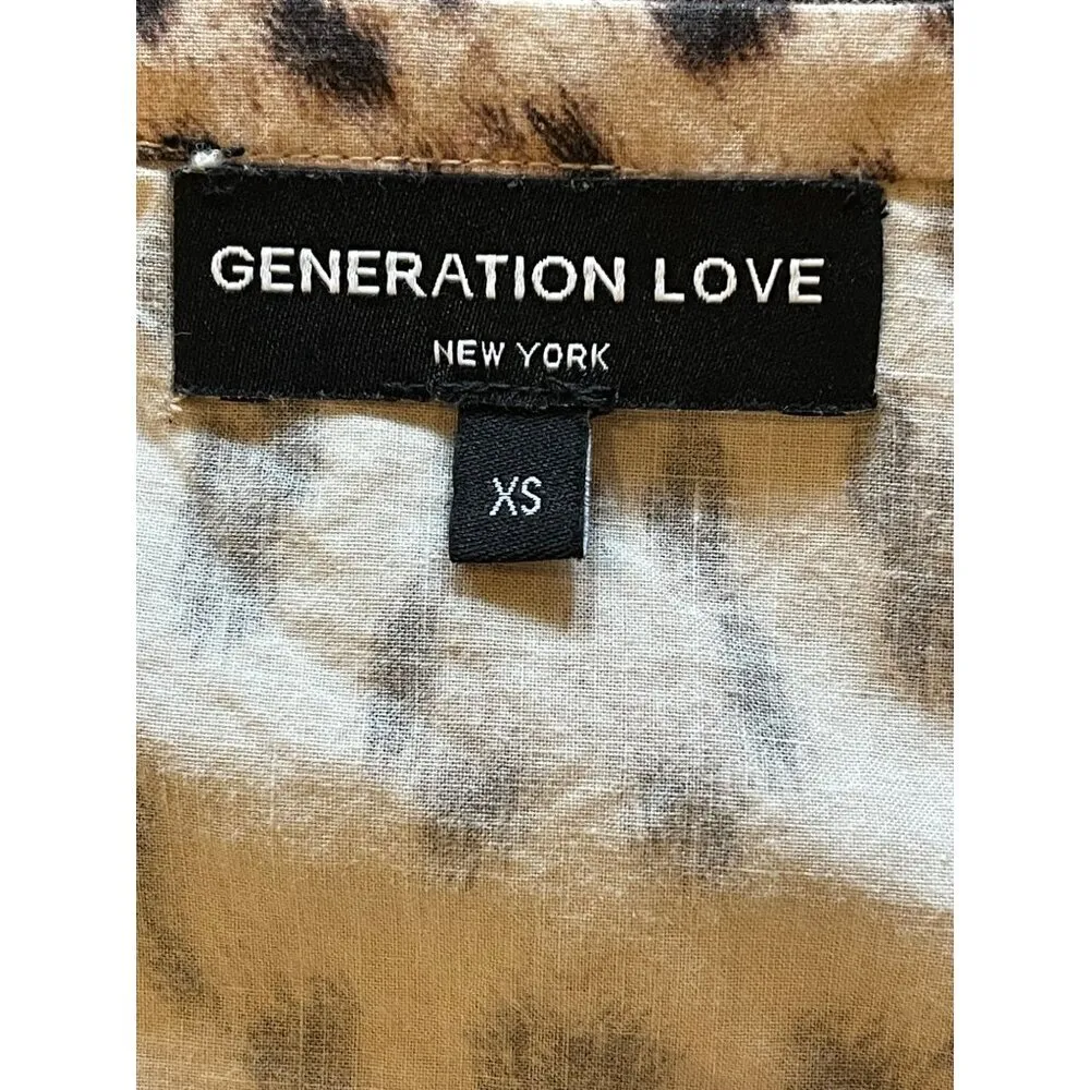 Generation Love Brown Leopard Print Balloon Sleeve Rumi Mini Dress Size XS - Image 9