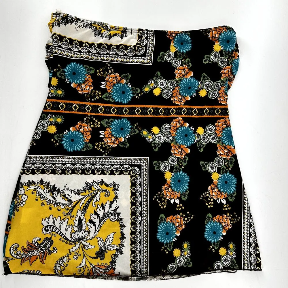 Vintage Charlotte Russe Halter Top Floral Beaded Y2K Boho Paisley Multicolor M - Image 4