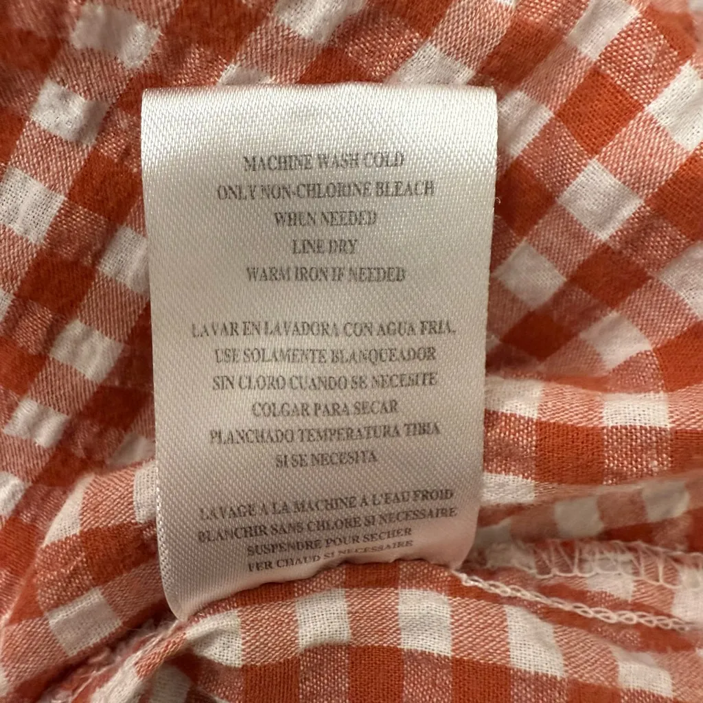 KUT from the Kloth Button Down Shirt XL Orange Gingham - Image 7