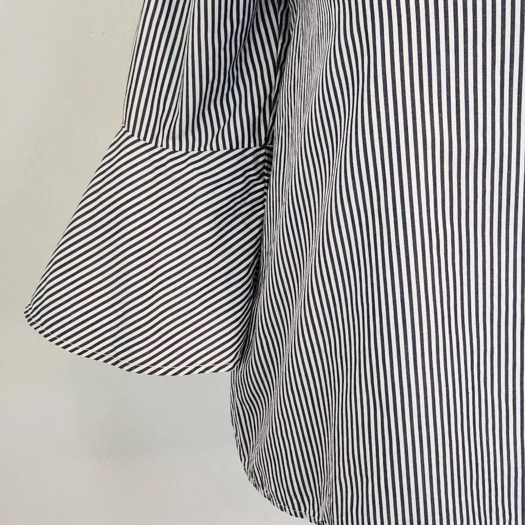 Cupio Navy Stripe Off the Shoulder Top Size Medium Preppy Striped Top - Image 4