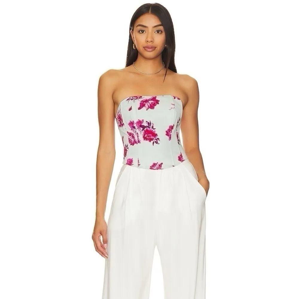 NEW Favorite Daughter The Lanai Top in Summer Peony Strapless Pink Size 14 - Image 3