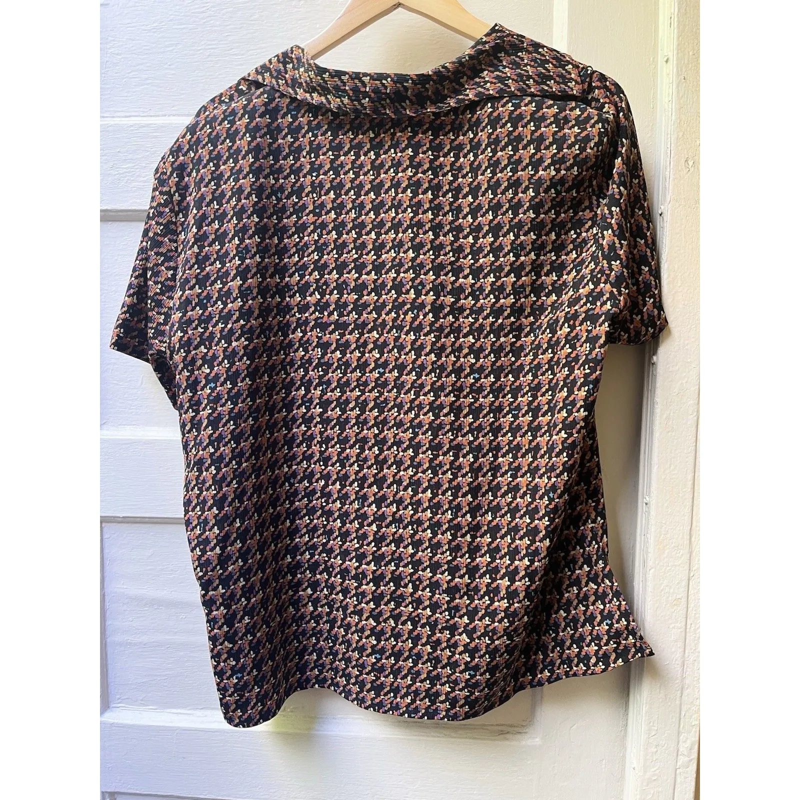 Vtg 80s Notations Colorful Blouse XL Geometric Maximalist Artsy Office Casual - Image 2