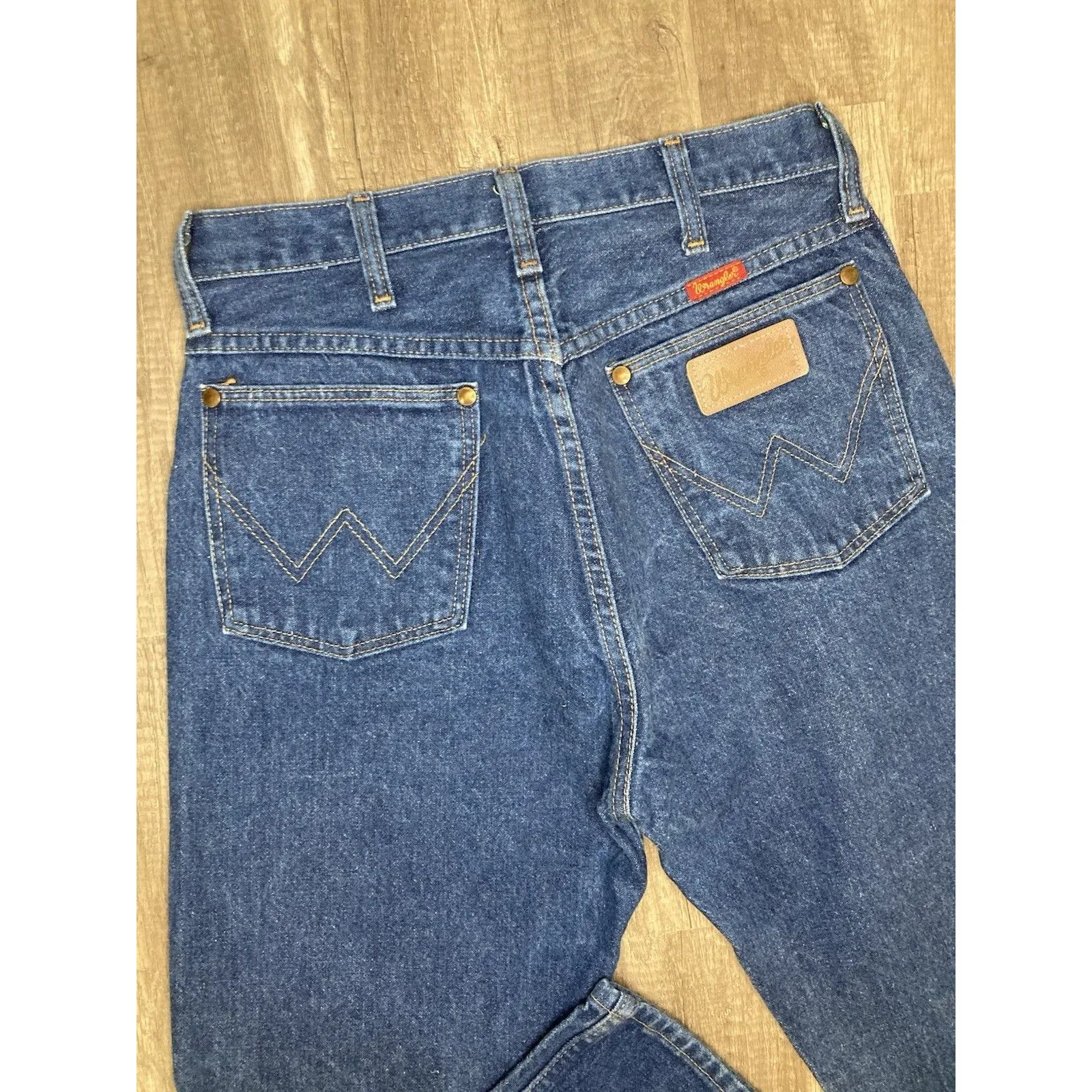 VTG Wrangler Jeans Womens 11x32 Blue 14MWZ Western Dark Wash High Rise 28x32 USA - Image 4