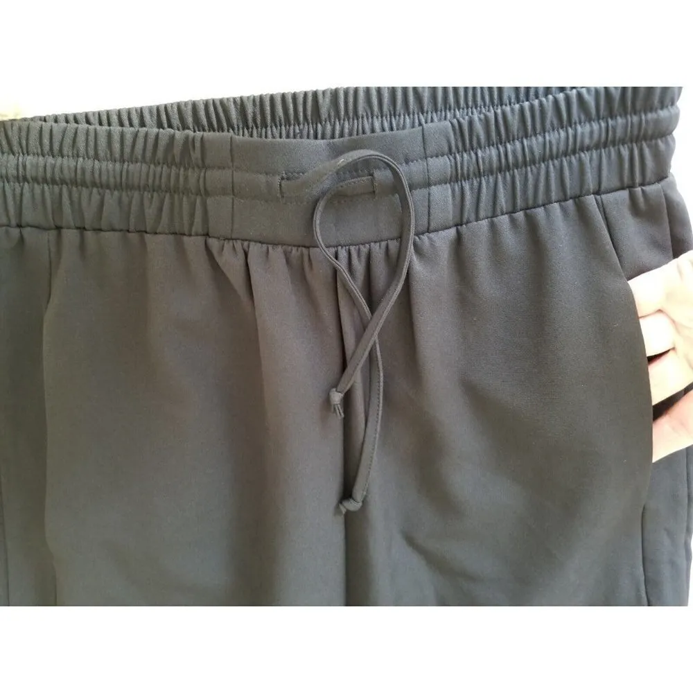 Topshop Black Crepe de Chine Jogger Pants with Pockets Elastic Waist Womens Sz 6 - Image 2