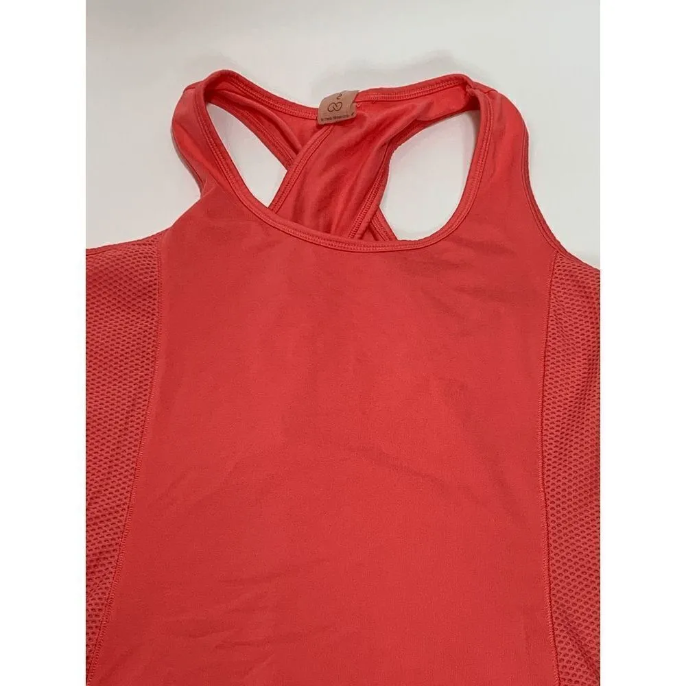 Calia Women's Mesh Criss Cross Back Workout Yoga Active Tank Top Orange Small - Image 5