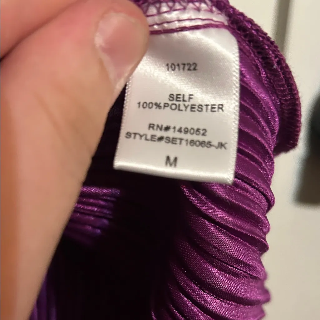 Windsor Deep Purple Pleated‎ Button Down Shirt - Image 4