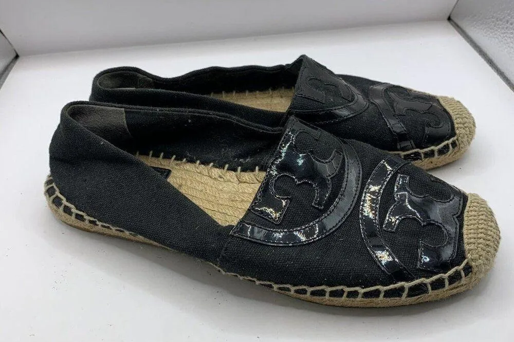 Tory Burch Women's Poppy Espadrille Flats black size 6 E10 - Image 4
