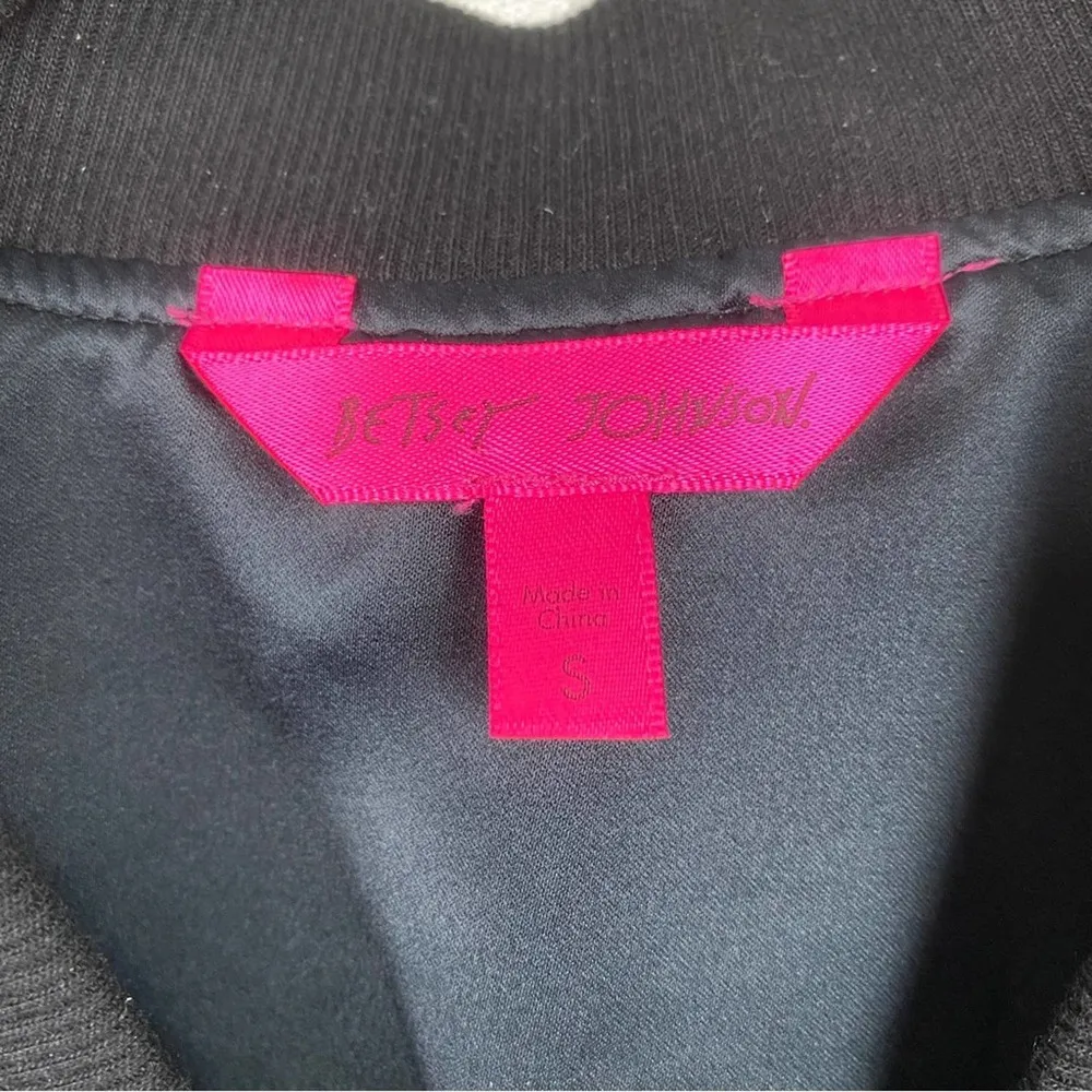 Betsey Johnson Black Velour Celestial Print Jacket Sz.S - Image 7