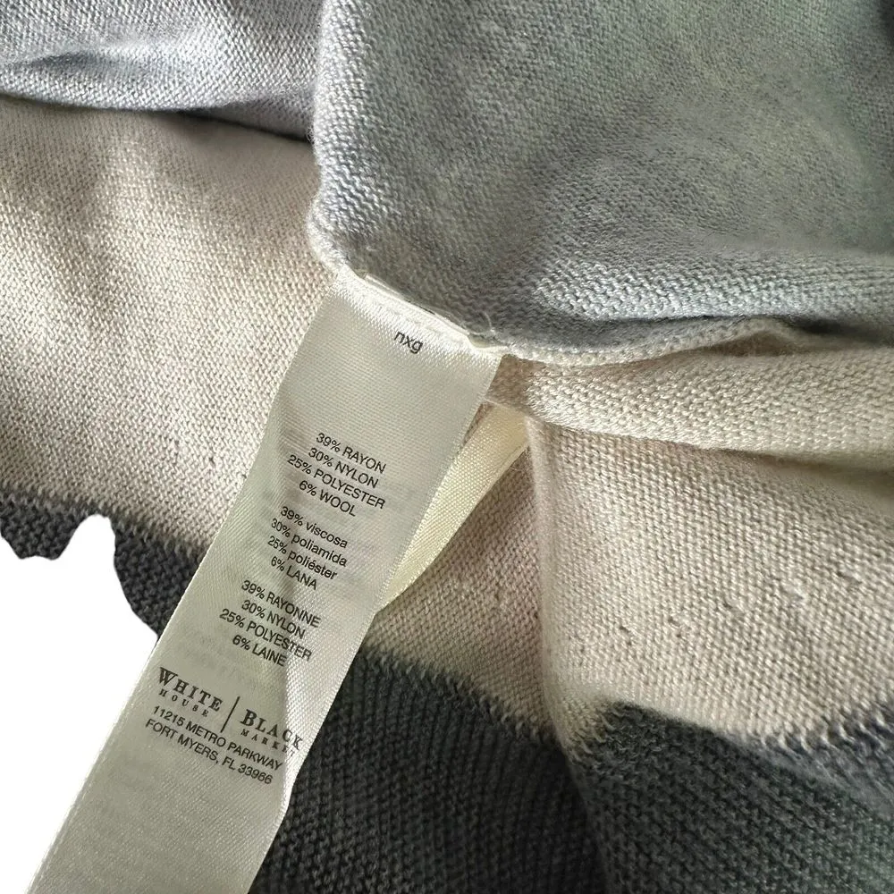 White House Black Market Turtleneck Sweater Tunic‎ Size M Colorblock Dolman Gray - Image 7