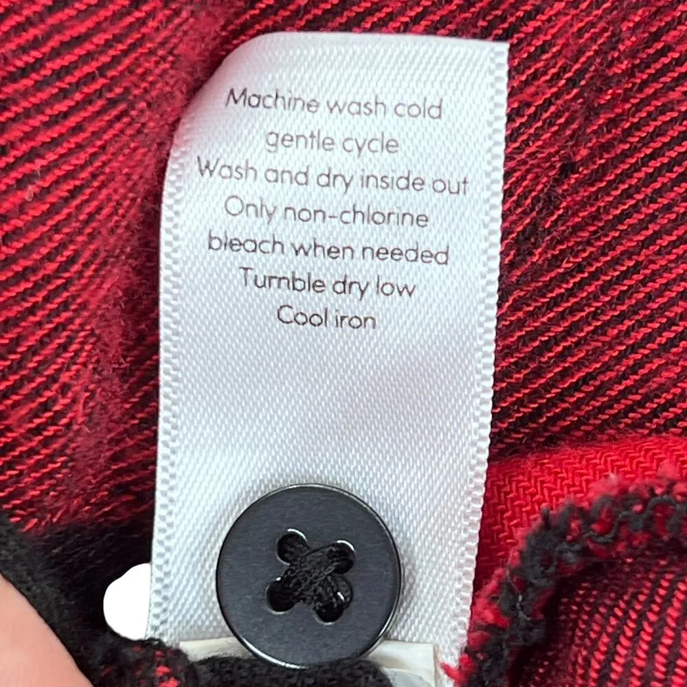 Athleta Heat Gen 2.0 Button Down Flannel Top Long Sleeve Buffalo Plaid Red  XS - Image 10