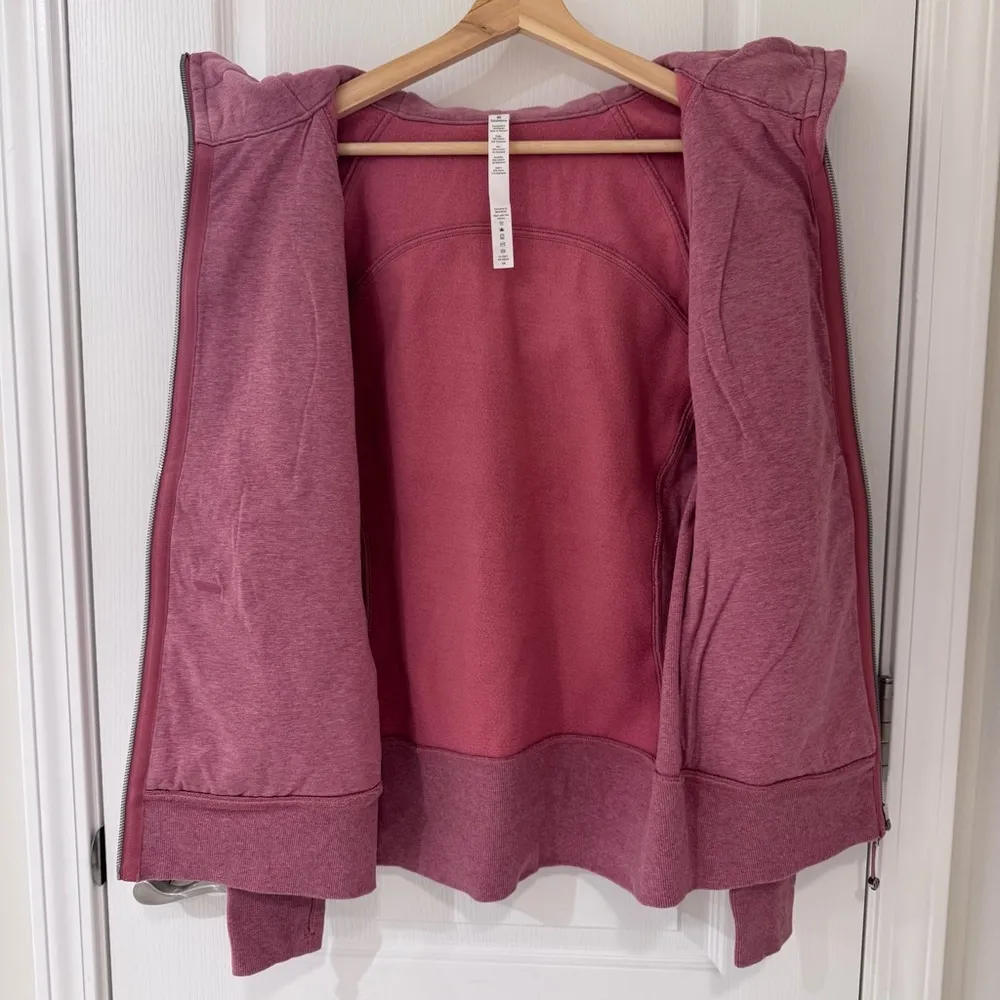 Lululemon Scuba Hoodie *Light Cotton Fleece Heathered Cherry Tint Size 10 - Image 5