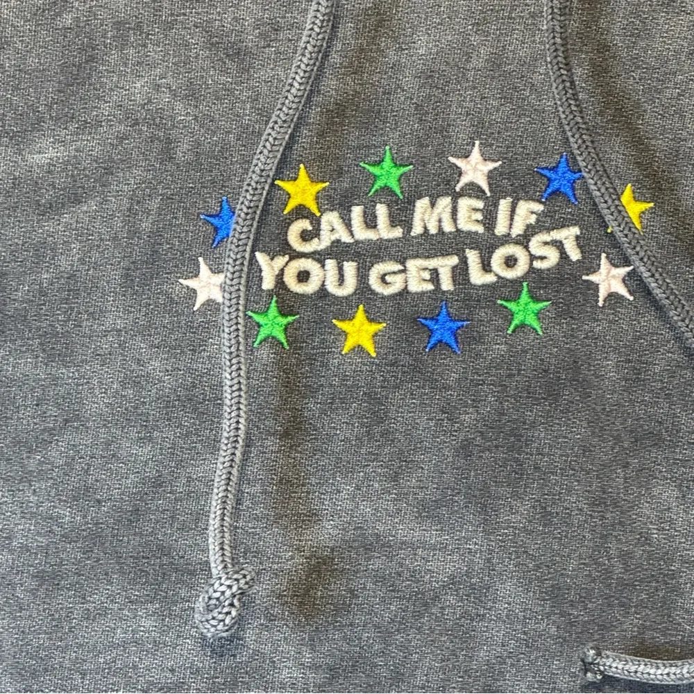 Lane Seven Unisex Gray Hoodie Sweater (call me if you get lost ) Medium - Image 2