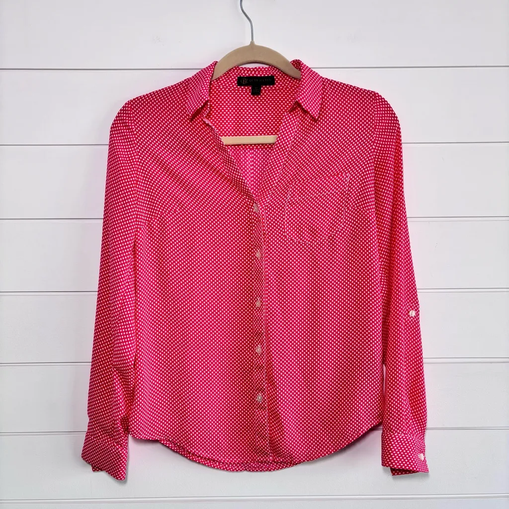 Outback Red Polka Dot Shirt Top Button Sleeve Size XS‎ - Image 3