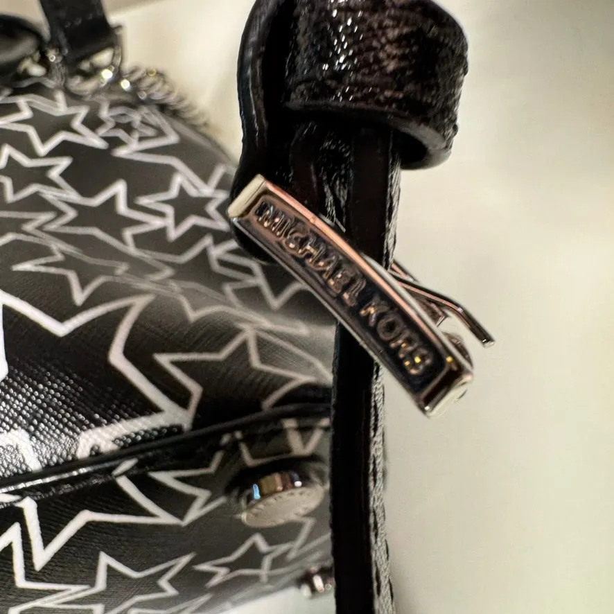 Michael Kors Emmy Star Print Dome Satchel Crossbody Bag Saffiano Leather - Image 9