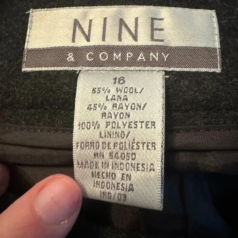 Nine & Company women’s Size 16 gray wool blend midi pencil‎ skirt business - Image 6