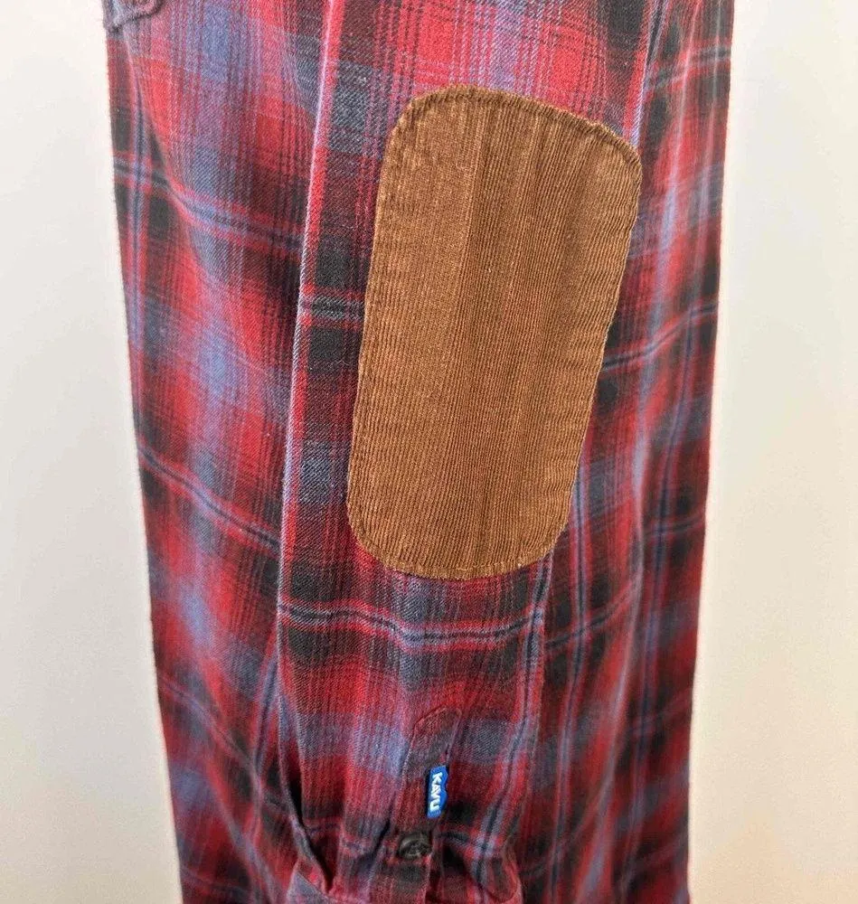 KAVU Jurnee Multicolor Plaid Pattern Flannel Shirt Dress Size Small - Image 4
