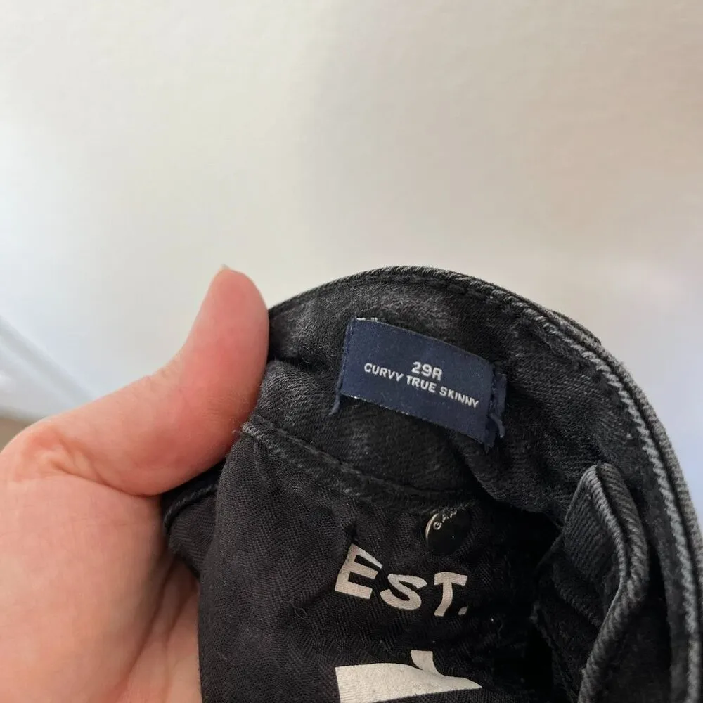 Gap Womens Curvy True Skinny Mid Rise Classic Black Denim Jeans Size 29 reg - Image 9