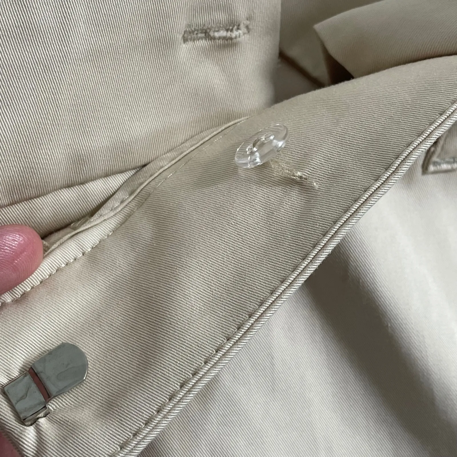 NWT Zara Wide Leg Pants Beige Cargo Raw Waist Hem Casual Trousers Size SMALL‎ - Image 8