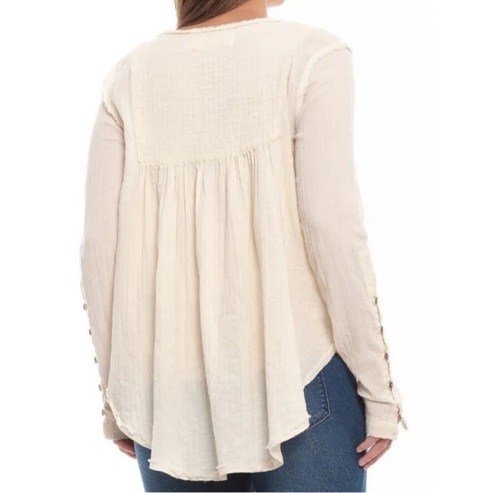 Free People Cream Sand Dune Henley - Image 5