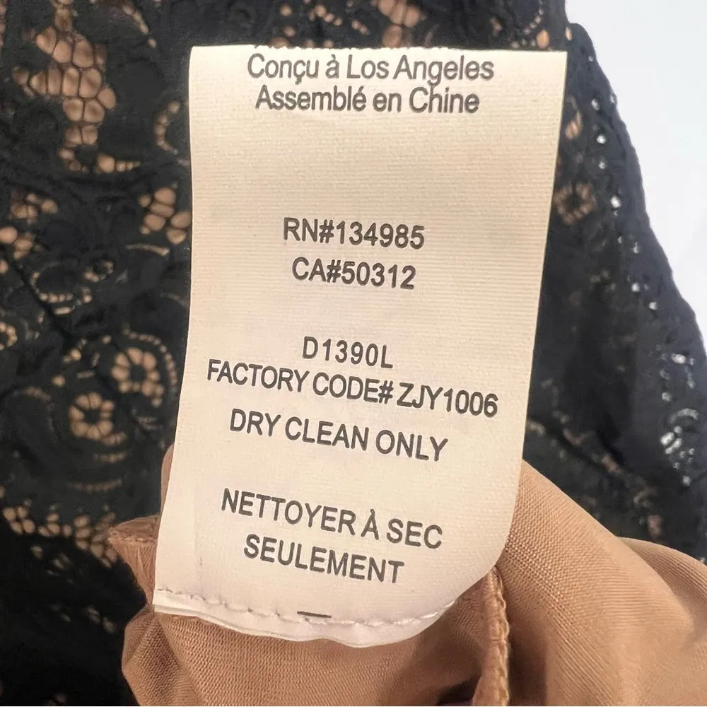 For Love And Lemons Vika Dress Black Lace Nude Illusion Mini Dress size US L - Image 11