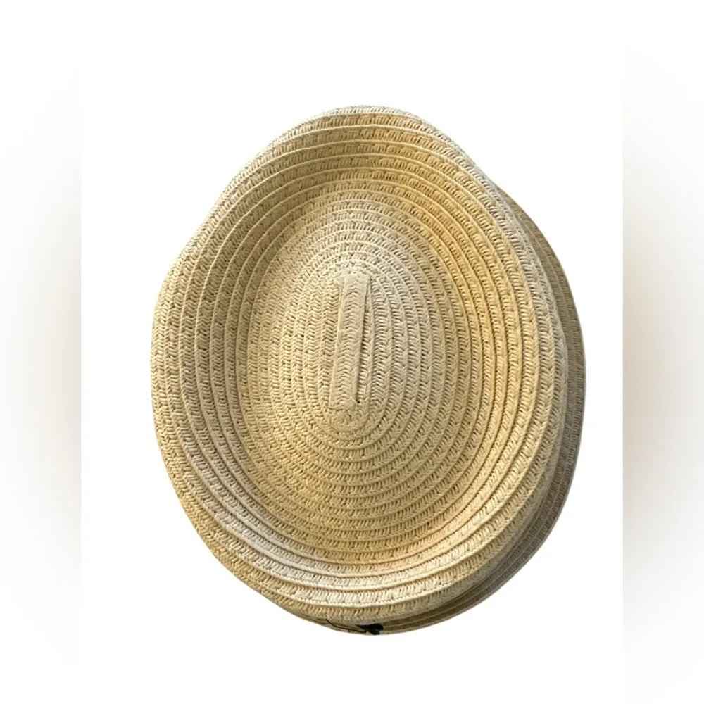 Ben Sherman Straw Fedora with Blue Band NWT Tan - Image 2