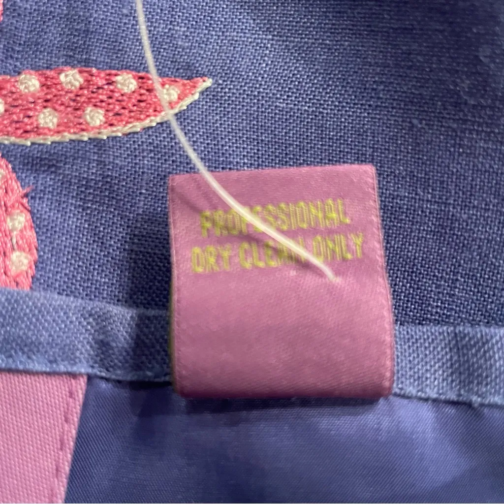 CJ Laing NWT sapphire a line starfish skirt 100% linen size 6 Blue - Image 9