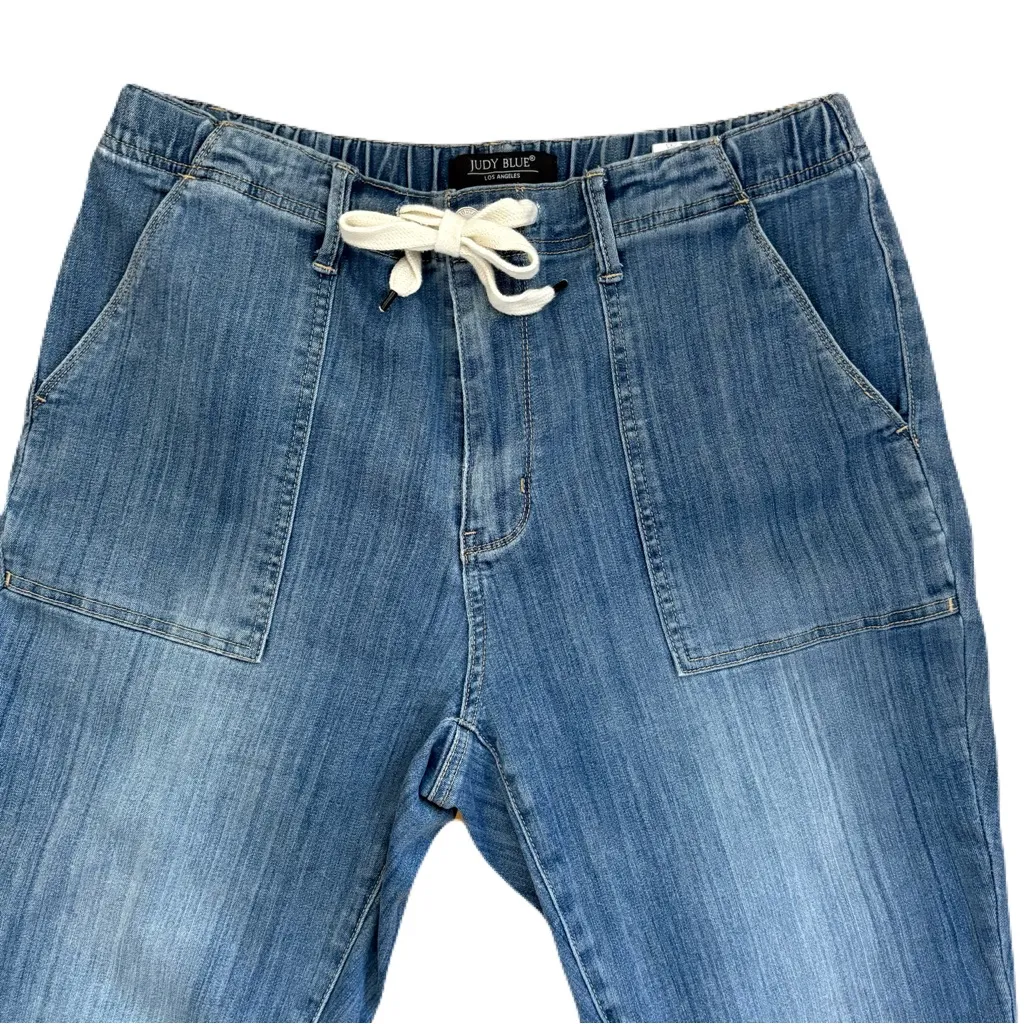 Judy Blue Women's High Waist Pull On Drawstring Clearwater Jogger Jeans Sz 13 31 - Image 6