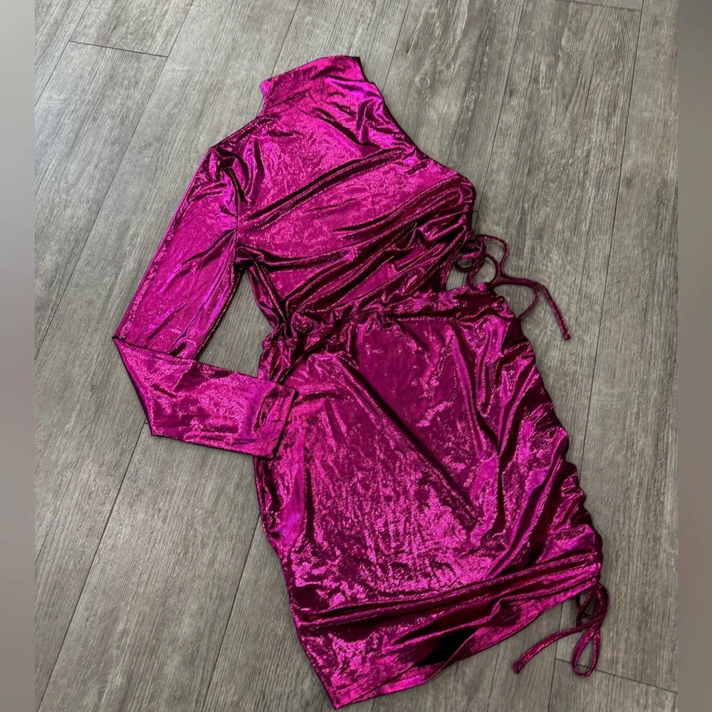 BOUTIQUE pink metallic one shoulder dress ✨ Size L - Image 5