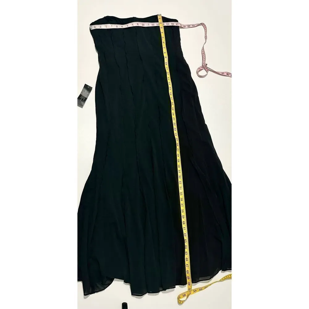 Ann Taylor Exposed Seam Sleeveless Maxi Gown Cocktail‎ Dress Silk Black Size 12 - Image 13