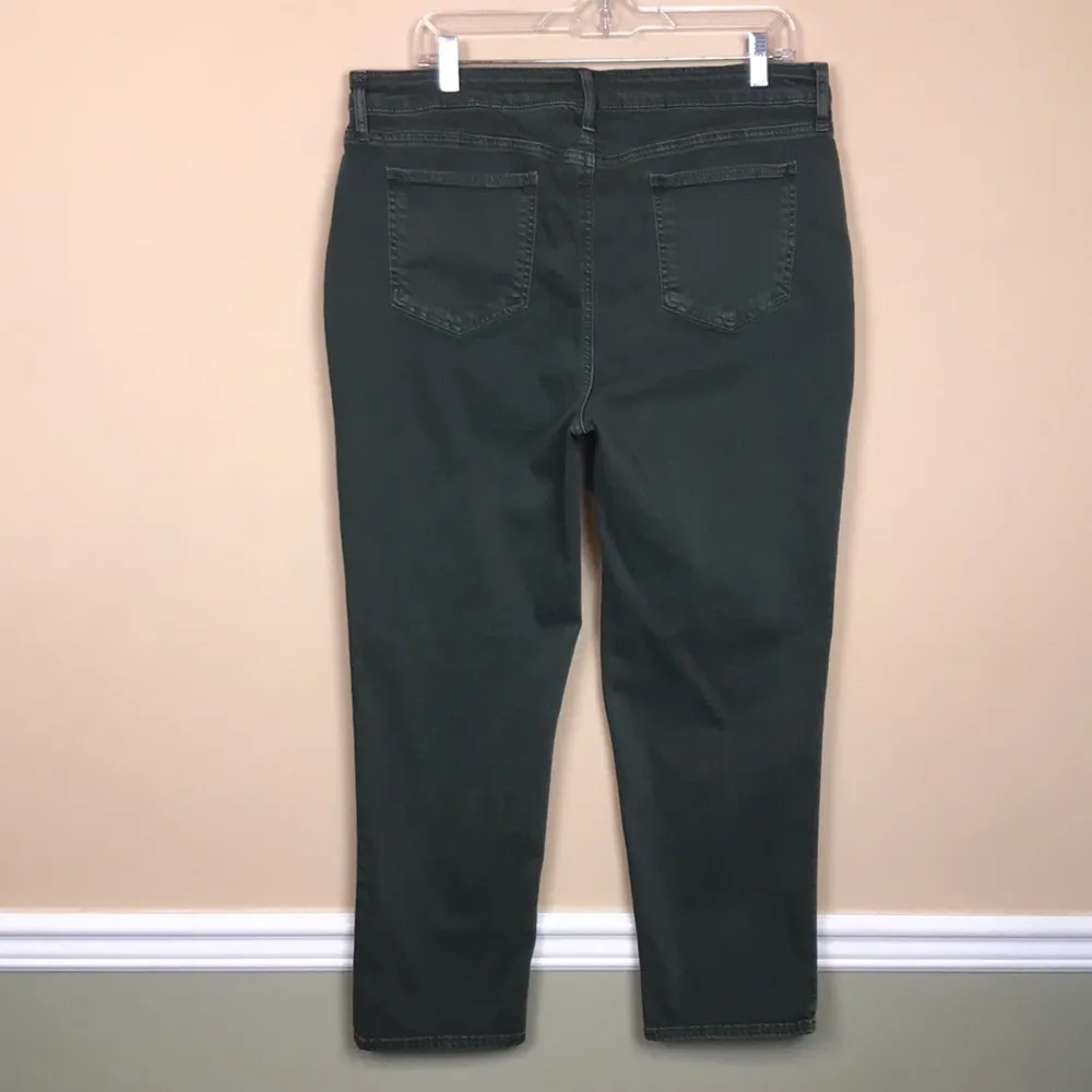 Chico’s Women’s So Slimming Girlfriend Slim Leg Ankle Olive Green Denim Jeans - Image 7