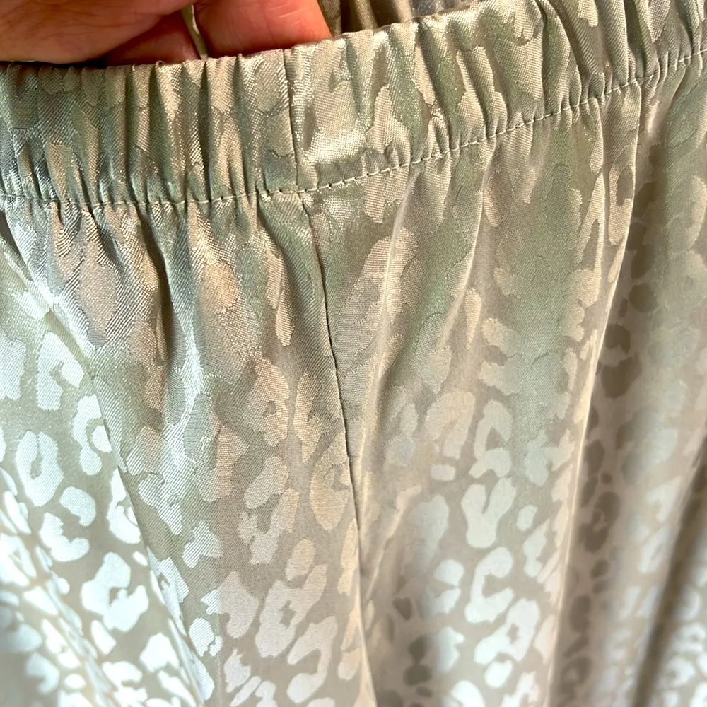 Nicole Miller New York Silky Light Champane Sage Green Pajama Set - Image 2