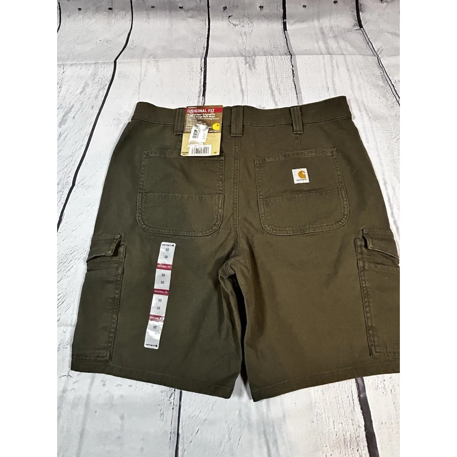 NWT Carhartt Women’s Olive Green Cargo Shorts Size 10 Utility Workwear - Image 3