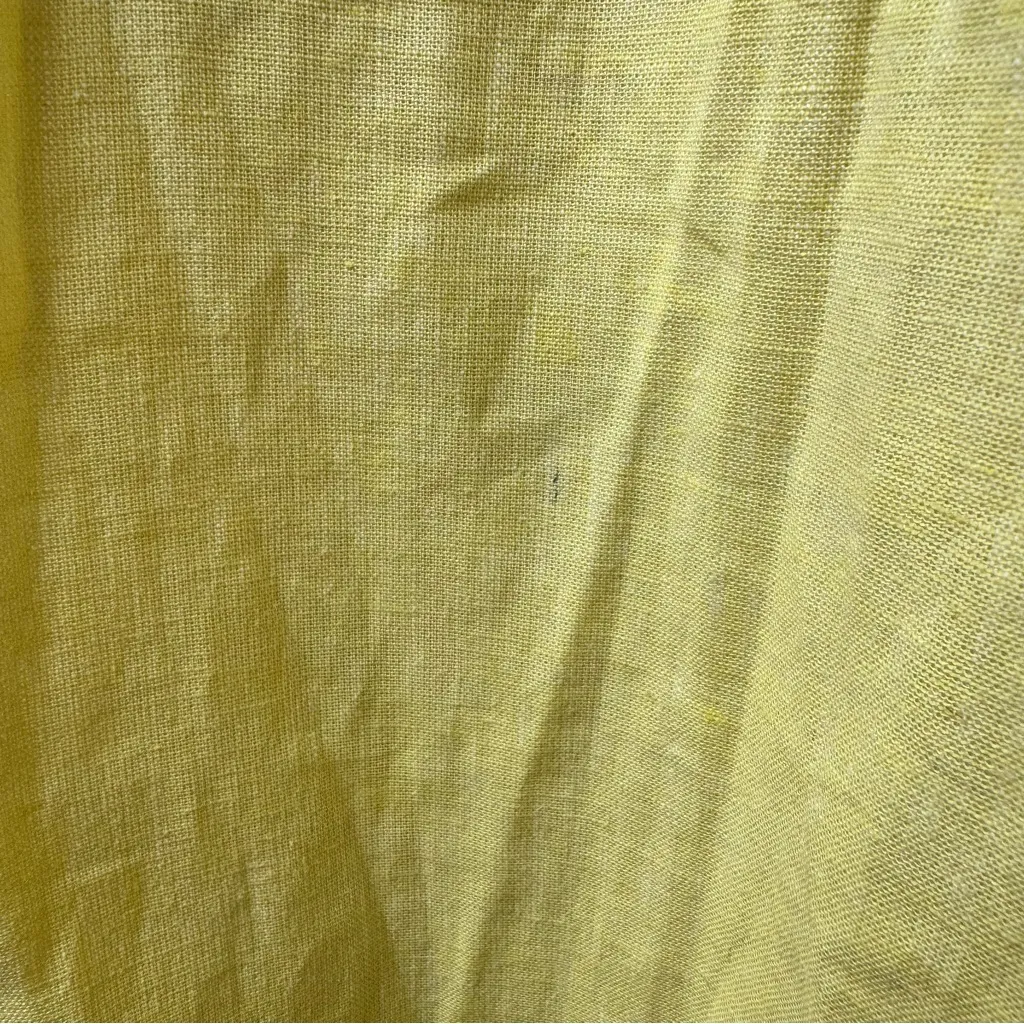 NEW Roller Rabbit Raisa Long Sleeve Shirt Dress Midi Cotton Linen Yellow XL - Image 13