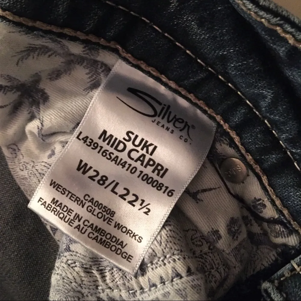 Silver Jeans Suki Mid Capri Blue Denim Jeans W28 - Image 10