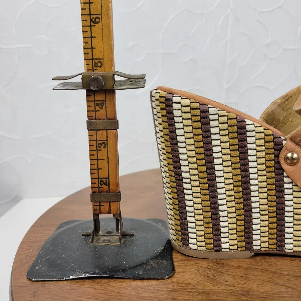 Nine West Womens Jaimy Sandals 7 Tan Leather Open Toe Cork Platform Wedge Heels - Image 7