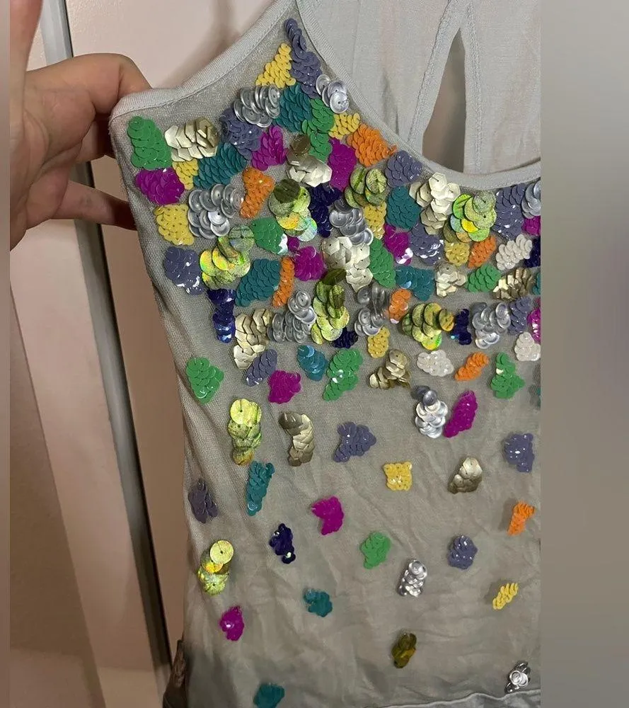 Chilli Pepper London Teen’s Small Tie Racer Back Camisole Vest Top Sewn Sequins - Image 9