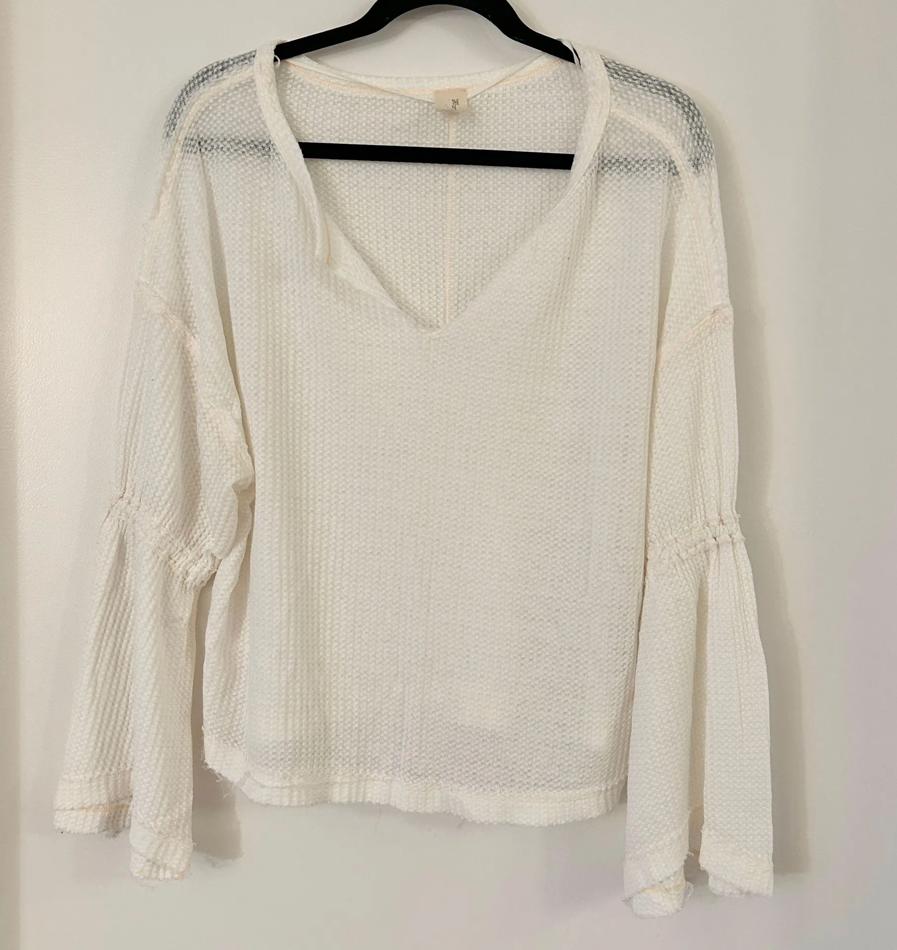Free People Dahlia White Thermal Long Sleeve Top Size S - Image 5