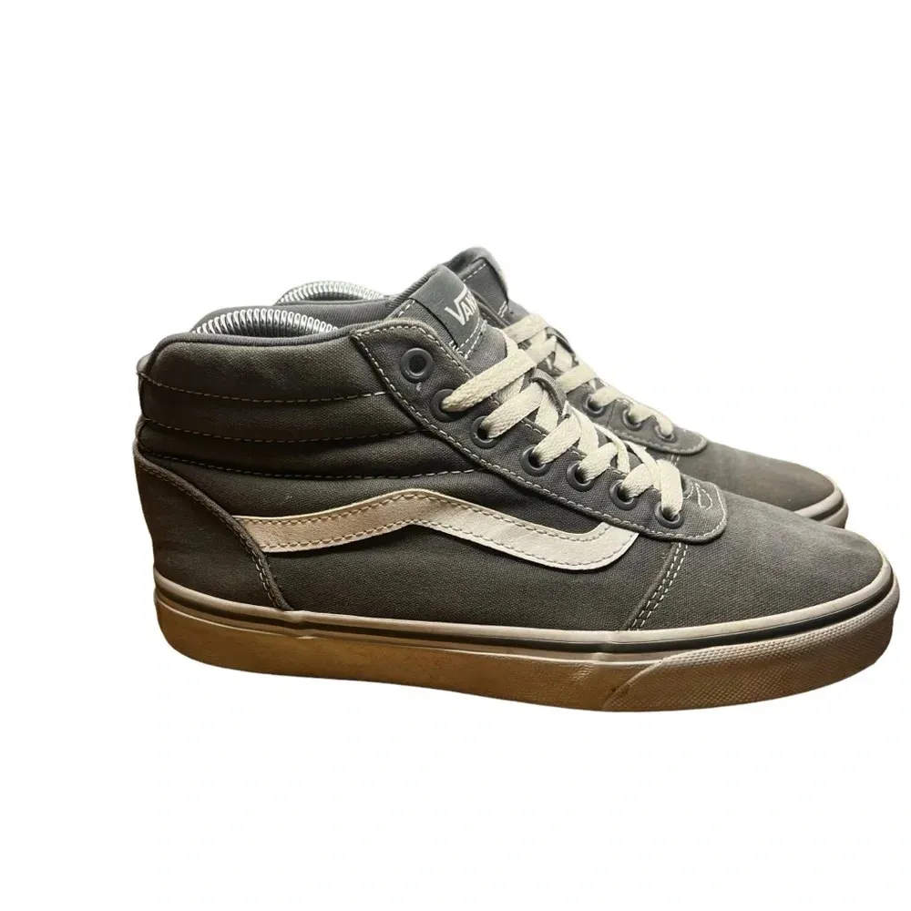 Vans Sk8-Hi Top‎ Sneaker - Frost Gray Canvas Canvas Shoes - Women's 7.5 - Image 9