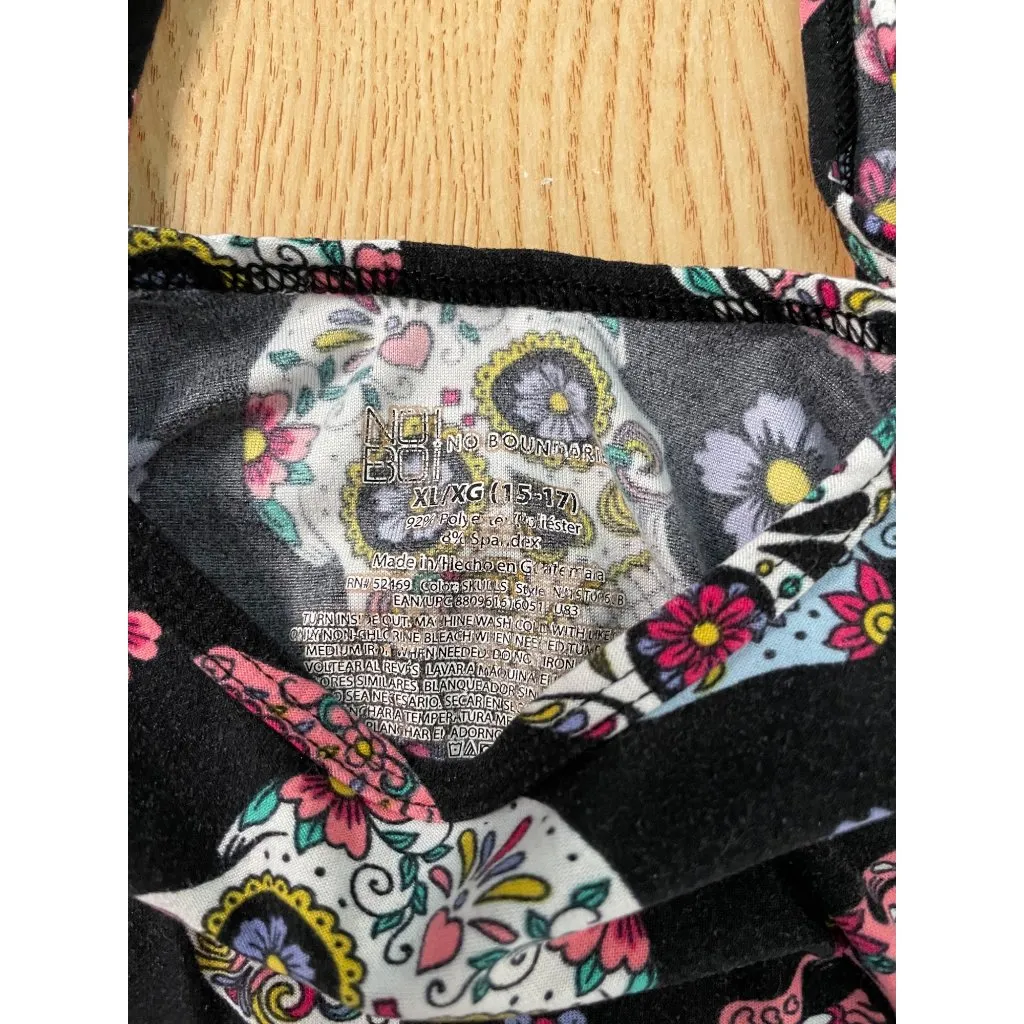 B6 Women’s Junior’s NOBO Skull 💀 Day of the Dead Print Tank Black size XL 15-17 - Image 3