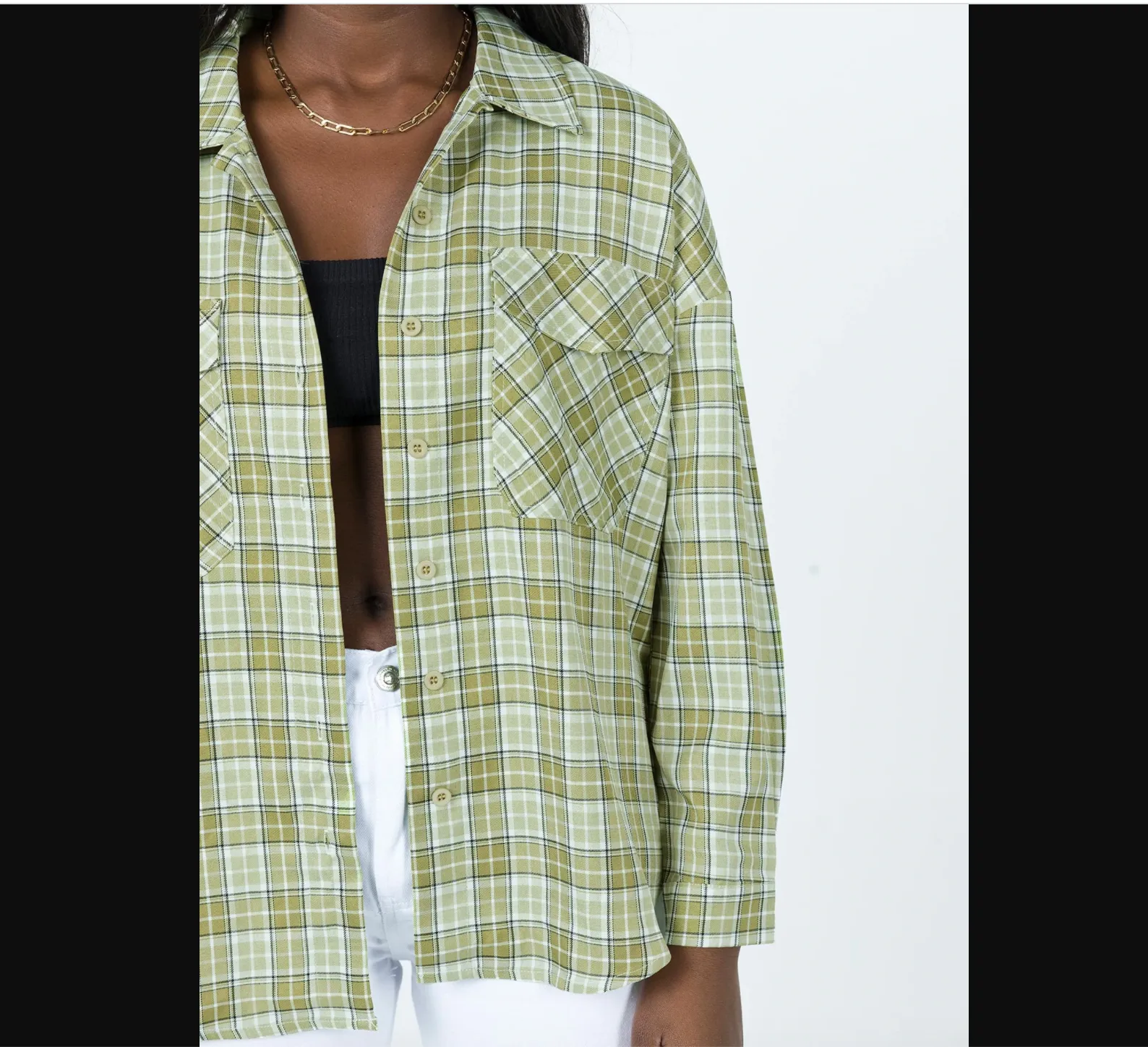 Brinley Green Plaid Oversized Shirt 8 - Image 5