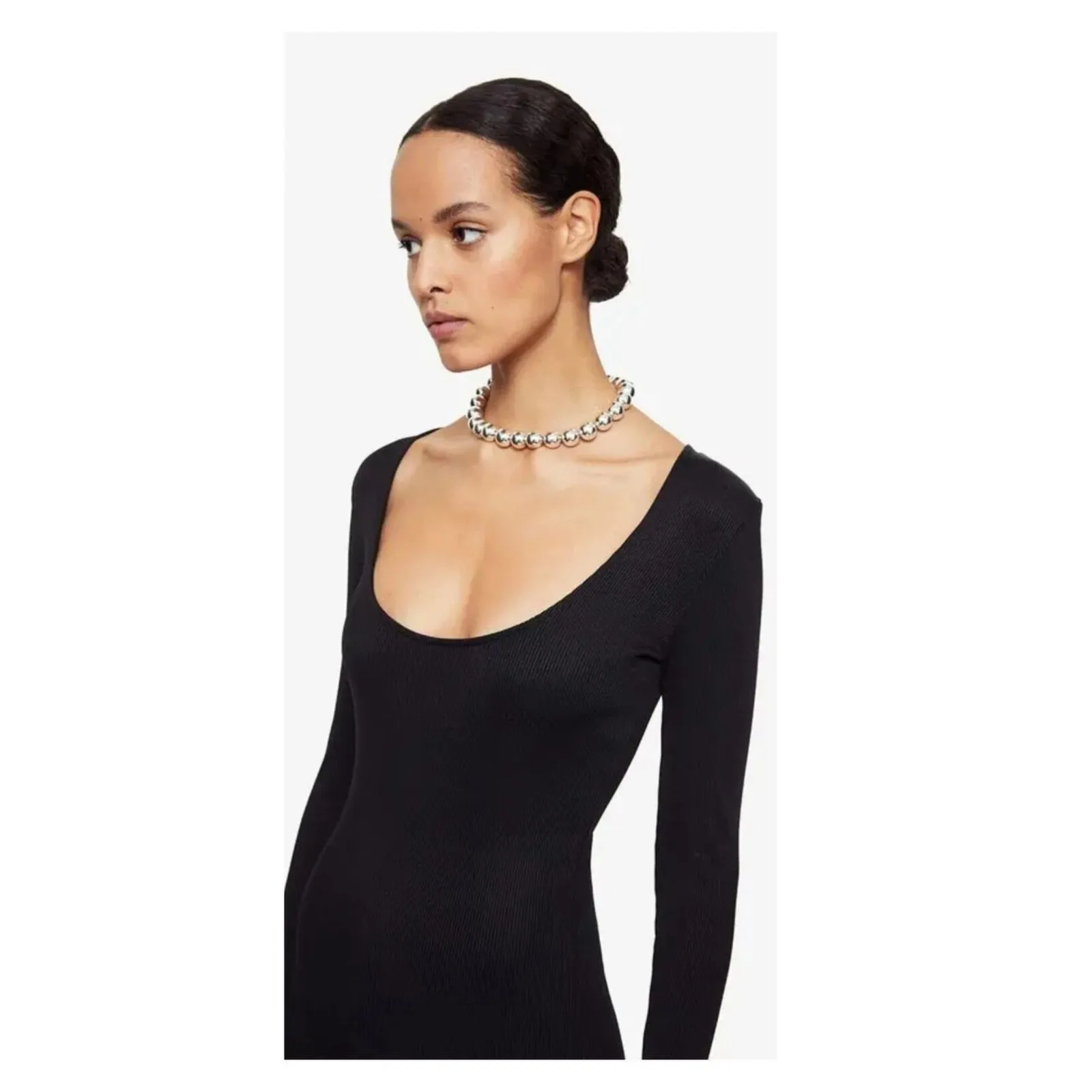 ANINE BING Montana Ribbed Midi Dress Size Medium - Image 3