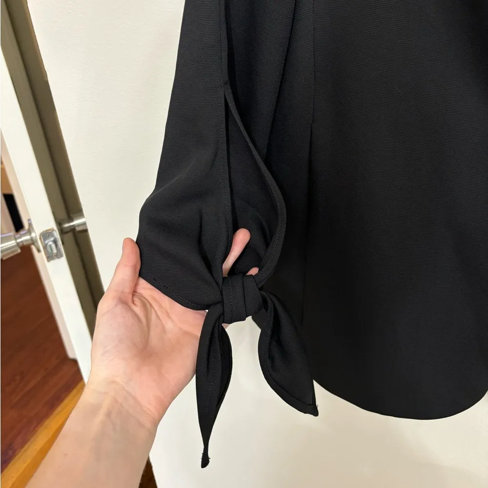 NWT Cartonnier Anthropologie Lloyd Tie Sleeve Easy Blazer in Black - Size 0 - Image 9