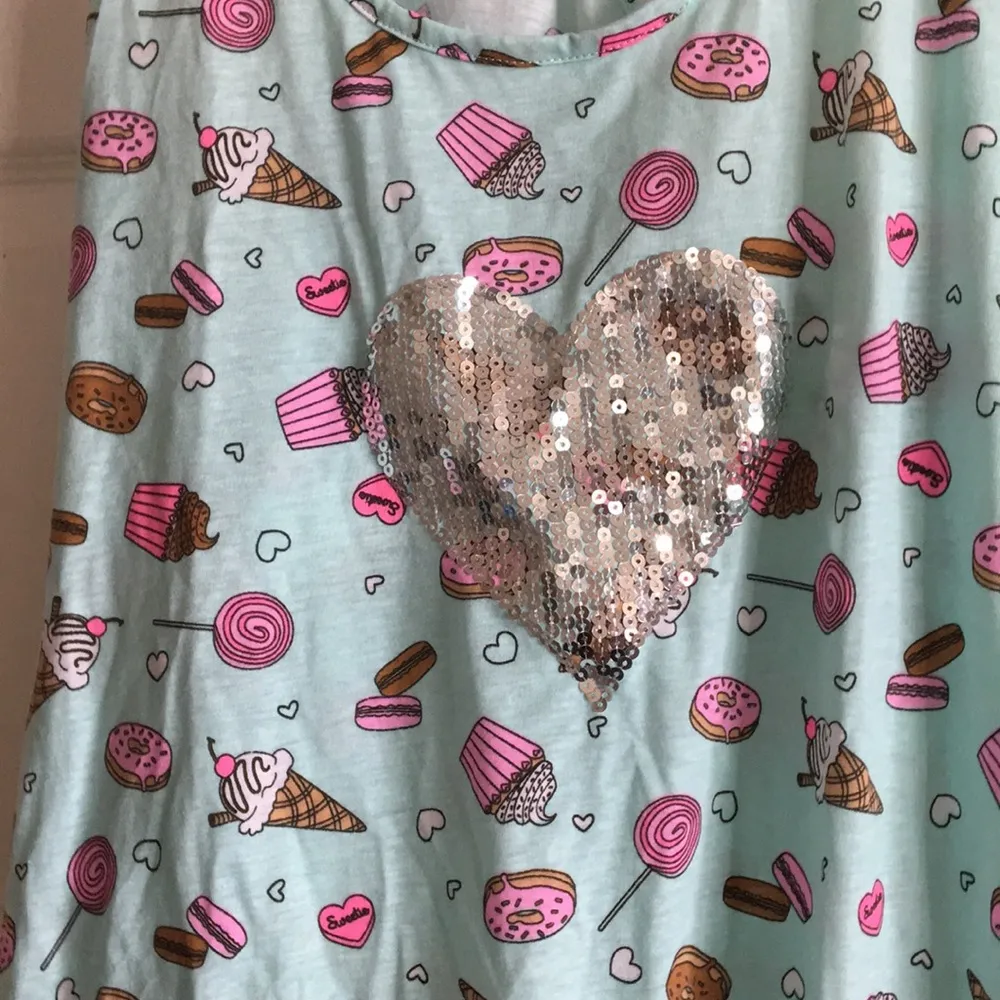 Summery Racer back Coverup w Silver Sequin Heart Size XL - Image 2