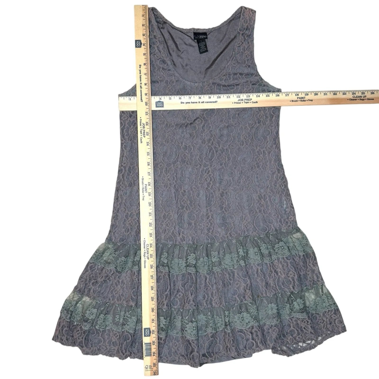 Vintage Y2K Daytrip Dress‎ L Buckle Fairy Festival Crochet Lace Overlay Tiered - Image 4