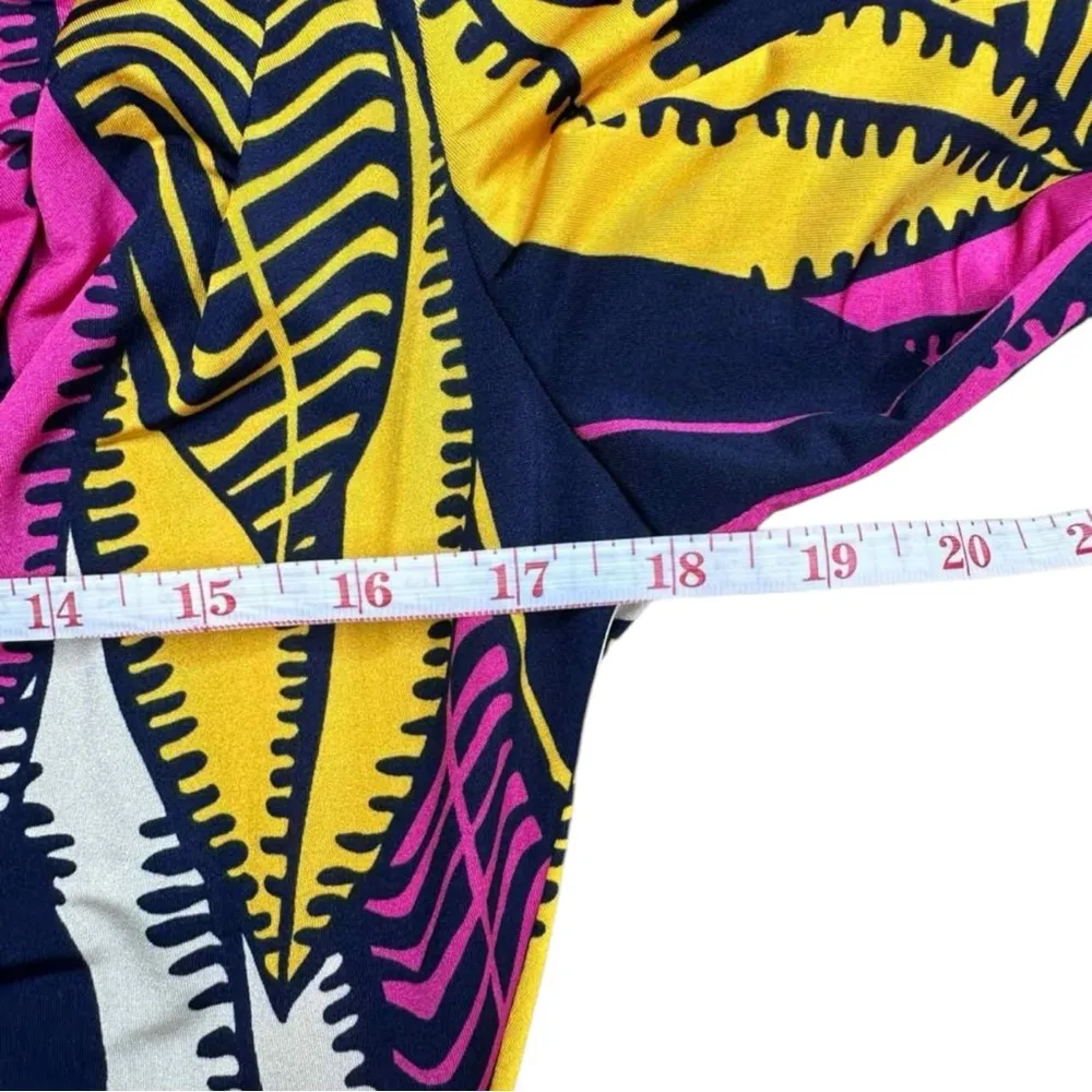 ETCETERA Feather Print Wrap Dress Size 6 - Image 6