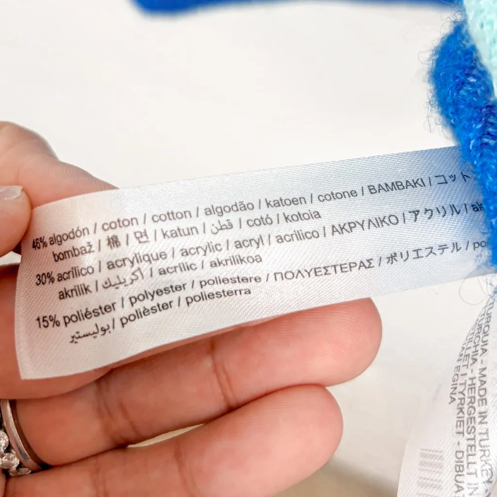 NEW Zara Plaid Blue Houndstooth Check Cardigan Sweater Pearl Buttons, Small - Image 11