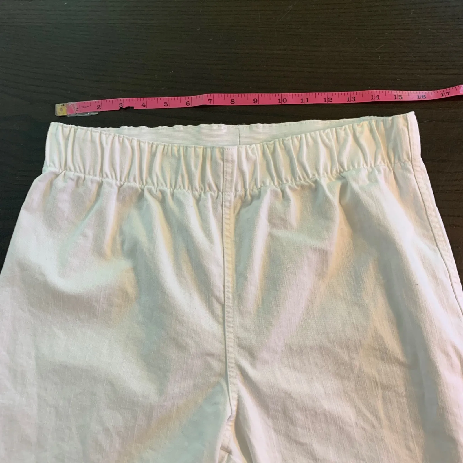 Soft Surroundings White Cotton Blend Elastic Waist Pants Women's Large READ - Image 6