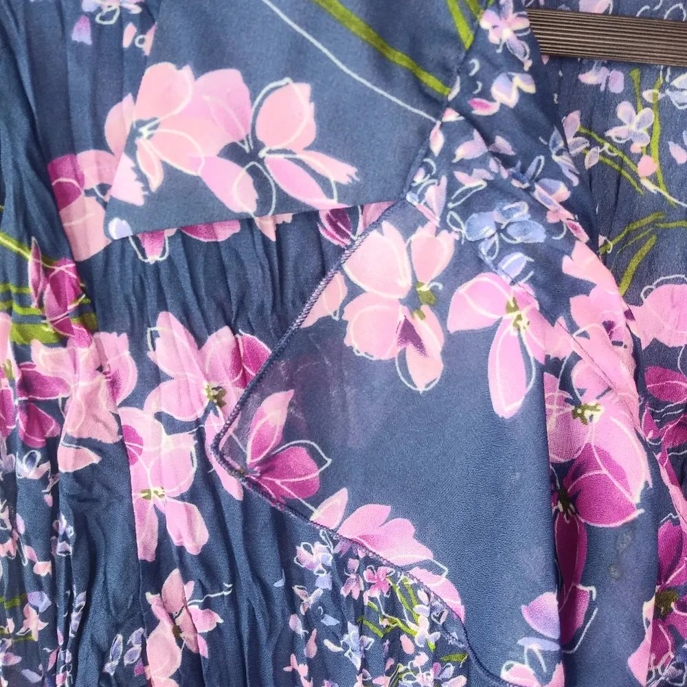 Allison Taylor L Y2K Fairy Purple Floral Stretch Femme Top - Image 5