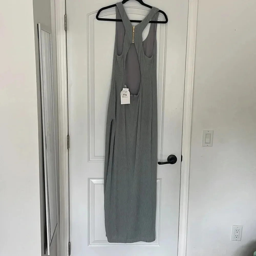 NWT RUMER Rosa Stripe Cutout Maxi Dress Seafoam Sz Large - Image 8