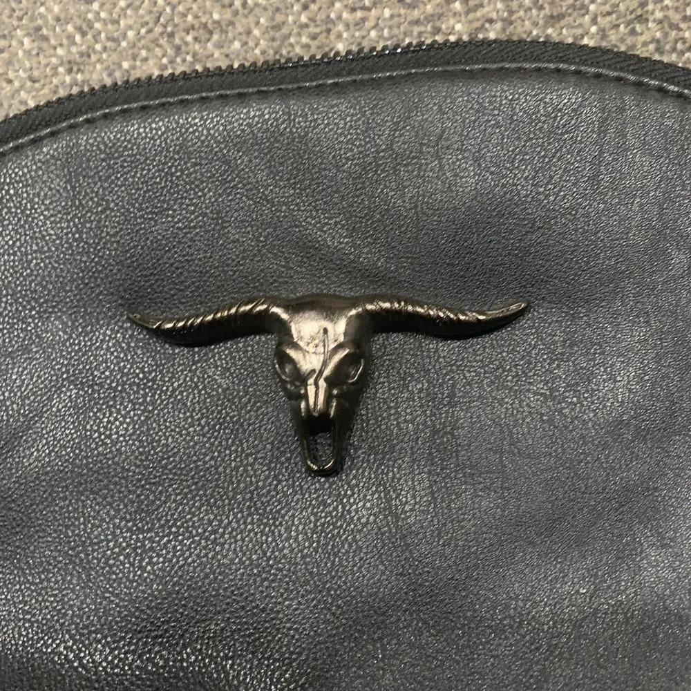 ⭐️Black Faux Leather Longhorn Clutch Purse Black - Image 2